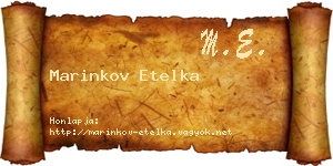 Marinkov Etelka névjegykártya
